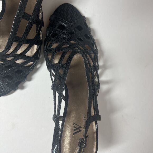 Worthington Women’s Black Faux Leather Slingback Shoes 3” Heels Sz 7 - Picture 11 of 11